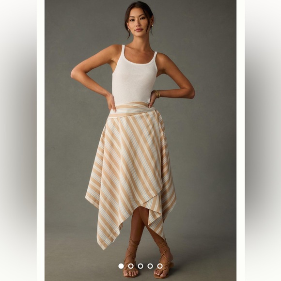 Anthropologie Dresses & Skirts - NWT Anthropologie asymmetrical wrap skirt by Maeve with stripes.